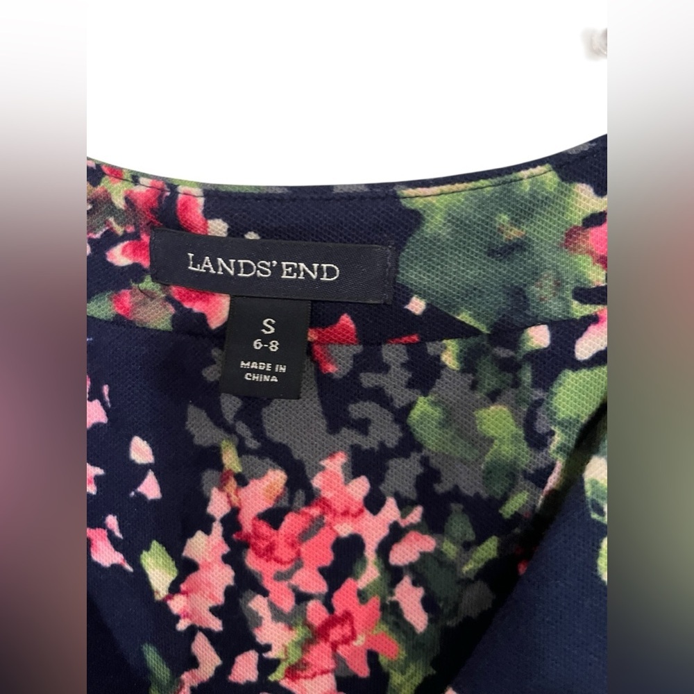 Lands' End Women's Pink and Blue Dress Floral Sleeveless Maxi Dress Sz S - Picture 6 of 11